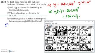 Matematik 5000 Ma 2a Kapitel 2 Exponentialoch potensekvationer Tillämpningar 2532 [upl. by Votaw]