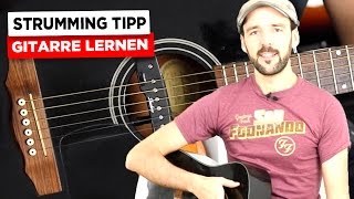 Gitarre lernen 1 Tipp für den richtigen Anschlag bei Schlagmustern [upl. by Lerrej824]