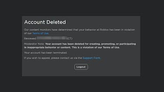 ROBLOX DELETED HIS ACCOUNT [upl. by Gardia]