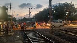 ERODYNAMIC DEMU vs WAP 7 LOCOMOTIVEDANGEROUS 130 KMPH TRAIN RACE ON RAIL ROAD CROSSING trainalp [upl. by Julie]