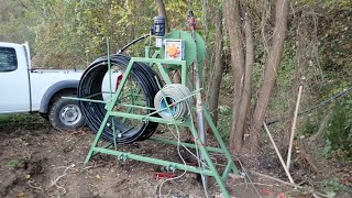 sollevamento pompa sommersa con argano elettrico autocostruito estrazione pozzo n 2 [upl. by Dame]