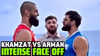 Khamzat Chimaev Vs Arman Tsarukyan Face Off FULL VIDEO [upl. by Alyssa]