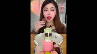 Asmr eating ice cream Crispy delicious Chocolate short video [upl. by Adnalro348]