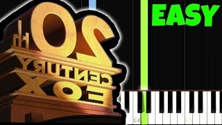 20th Century Fox Easy Piano Tutorial SynthesiaSheet Music [upl. by Atal]