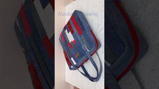 Sewing diy denim suitcase patterns wandeeeasysewing denimsuitcase travelbagdiy jeansbagideas [upl. by Nivert]