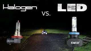 Halogen Vs LED Headlights  Install and Review [upl. by Nnylkoorb649]