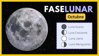 🌘 Fases de la luna octubre 2024 ✨ Calendario Lunar octubre 2024 🌙 Luna hoy luna calendariolunar [upl. by Ateiram]