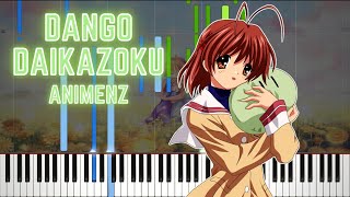 Animenz Dango Daikazoku  CLANNAD ED  Piano Tutorial  Synthesia [upl. by Novah]