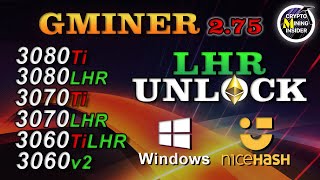 GMINER 275  LHR Overclock Settings  3060 3060TI 3070 3070TI 3080 3080TI [upl. by Aihcsrop]