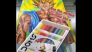 How to color like a pro with cheap colored pencil  Senpai art [upl. by Osgood917]