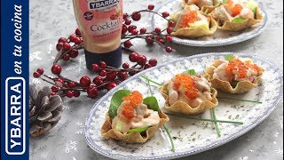 Cestitas de Navidad con salsa Cocktail  Aperitivos fáciles [upl. by Hsatan]