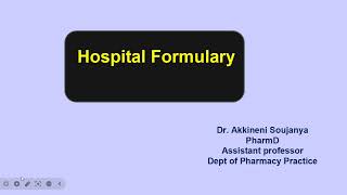 Hospital formularyPharmD IVhospital pharmacyBPharm IV year VII sempharmacy practicePCI syllabus [upl. by Luttrell]