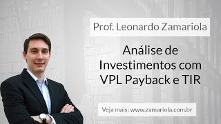 Vídeoaula Análise de Investimentos com VPL Payback e TIR no Mercado Imobiliário [upl. by Ayyn]