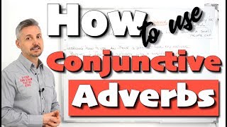 Lesson on CONJUNCTIVE ADVERBS transition words conjunctions [upl. by Ydnarb]