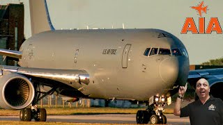 WATCH The Boeing KC46A Pegasus airplane takes off from RAF Mildenhall in England [upl. by Agueda]