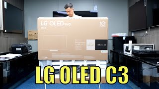 LG OLED C3 Unboxing Setup TV and 4K Demo Videos [upl. by Anitirhc176]