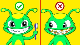 Brush Your Teeth Song  Kids Songs  Groovy the Martian [upl. by Anaig]