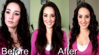 How to Blow Dry Hair Straight  Styling with a Curling Wand [upl. by Kazmirci850]