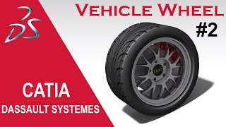 Design Vehicle Wheel in Catia Part2 [upl. by Nhtanhoj]