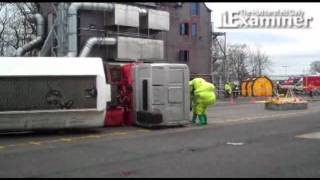 Chemical tanker crash spill training exercise in Huddersfield [upl. by Neu716]