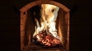 Crackling Fireplace Burning w Snow Storm amp Howling Wind Outside  Relaxing Background Sounds HD [upl. by Publia727]