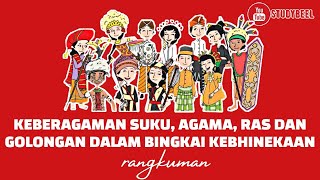 KEBERAGAMAN SUKU AGAMA RAS DAN GOLONGAN DALAM BINGKAI KEBHINEKAAN  RANGKUMAN PKN KELAS 7  BAB 4 [upl. by Yrrem]