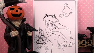 Coloriage de Princesse Ariel Halloween [upl. by Yniffit]