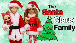 Sniffycat Barbie Families  The SANTA CLAUS FAMILY Has New Neighbors  Toys and Dolls Fun for Kids [upl. by Yhtimit839]