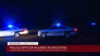 Henrico police officer hospitalized after shooting suspect in custody [upl. by Lupiv]