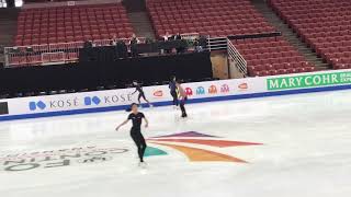 Four Continents Figure Skating Practice with Amy Lin Elizabet Tursynbaeva and Hongay Chen [upl. by Yezdnil]