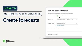 How to create forecasts in QuickBooks Online Advanced [upl. by Valerie]