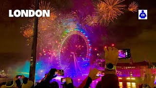 London’s 2023 fireworks 🇬🇧 New Years Eve Fireworks 🎆 2022  2023  NYE  4K HDR withlovefromlondon [upl. by Tlevesor]