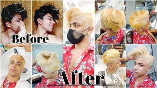 Hair colour hash blonde hair colour transformation  Hair Style Video  fam boy danish [upl. by Akeem]