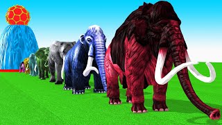 Paint Animals MammothWoolly MammothMastodonElephantTusked ElephantFountain Crossing Animal Game [upl. by Gibby]