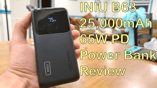 INIU B63 25000mAh 65W PD Power Bank Review [upl. by Massab345]