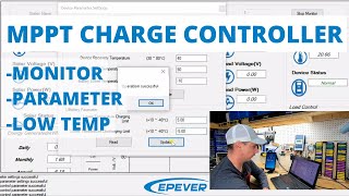 EPever MPPT charge controller PC connection parameter settings and low temp disconnect [upl. by Sollars]