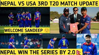 Match analysis  Nepal vs USA 3rd T20 match  sompal kami Bhurtel Sandeep lamichhane 🇳🇵 [upl. by Etnoek]