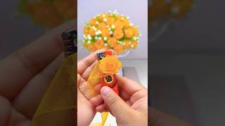 Astuce un bouquet de roses oranges en organza  💯 🔥 short [upl. by Adnuahs967]