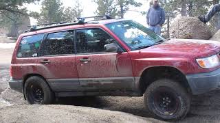 Lifted Subaru Forester AWD Test  Big Holes [upl. by Yanehs]