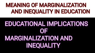 Educational implications of marginalization and inequality in Indian societyBED notes in Hindi [upl. by Naes941]