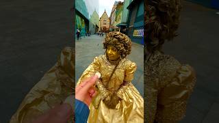 Candy for Golden statue lady London streettalent shortsviral trending comedy buskingtalent fyp [upl. by Euqnomod]