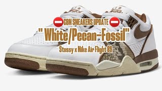 Stussy x Nike Air Flight 89 quotWhitePecanFossilquot  Detailed look  Price and Date Release [upl. by Schwing]