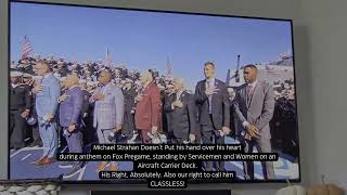 Michael Strahan Doesn’t Put hand over heart during anthem His Right 100 Classless Regardless [upl. by Ahsilam]