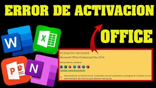 COMO SOLUCIONAR ERROR DE ACTIVACION DE MICROSOFT OFFICE 2024✅ ACTIVAR OFFICE 2024 [upl. by Bayless]