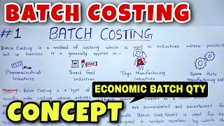 1 Batch Costing  EBQ  Concept  BCOM  CMA  CA INTER  By Saheb Academy [upl. by Ingmar162]