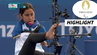 Para Archery Womens Individual Compound Open Sheetal vs Zuniga  Highlights 2024  Paralympic 2024 [upl. by Chemarin940]