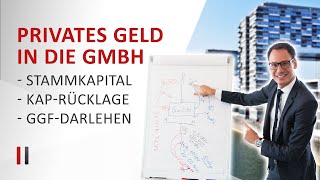 Privates Geld in GmbH einzahlen Stammkapital Kapitalrücklage oder Darlehen Dr Christoph Juhn [upl. by Shrier]