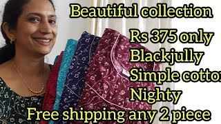 Rs 375 only blackjully simple cotton large size nighty free shipping any 2 piececontact 8111802140 [upl. by Enyala]