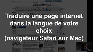 Traduire une page internet dans la langue de votre choix dans le navigateur Safari sur Mac [upl. by Ahsinnod228]