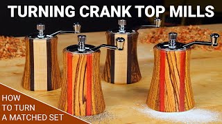 Turning a Crank Top Pepper Mill Set  StepbyStep Guide [upl. by Palua]